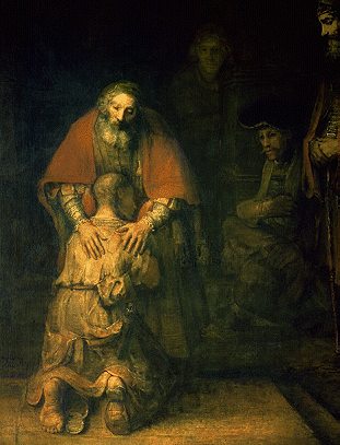 картина художника XVII века Рембрандта Ван Рейна Возвращение блудного сына